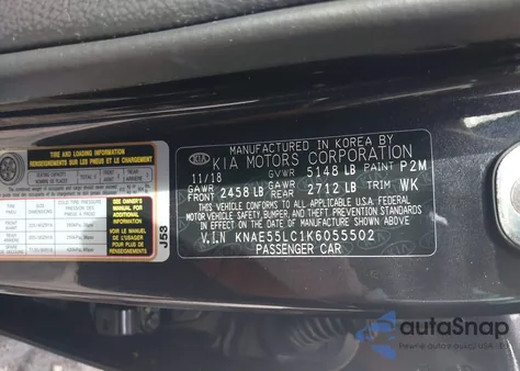 2019 Kia Stinger Gt2 from USA, damaged, VIN KNAE55LC1K6055502